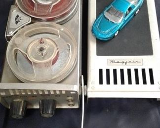 MAYFAIR REEL TO REEL TRANSISTOR TAPE RECORDER-THE HOT WHEEL CAR IS THERE TO SHOW YOU THE SIZE!