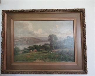 Wm Bruce born in Auburn, NY This painting overlooks Skaneateles Lake and was painted in 1902.