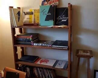 Handmade books case ... nice collection of vintage 1950s to 1970s yearbooks -- southern california