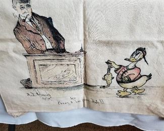 Handpainted and dated 1939. Looks like Donald Duck!