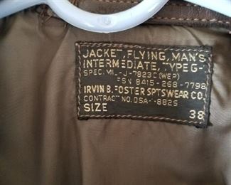 Irvin B Foster, Flight Jacket, Bomber