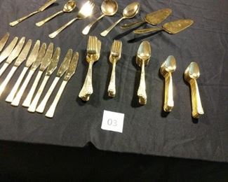 Gold tone flatware