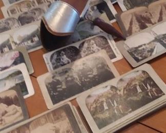 Stereoscope and dozens of slides