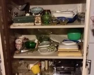 Lots of vintage glassware...lots of Fire King and more. 