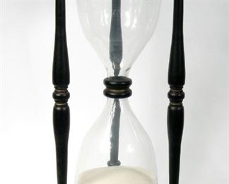 Very Large Wood and Glass Hourglass