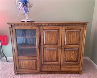 #8 Wood Entr. Center w/slide doors & Glass Side Door 58x21x43 $75.00