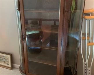 #23 Vintage Display Cabinet w/Key 41x15x50 (on wheels) $250.00