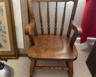 #31 Kids Carved Back Wood Rocker $35.00