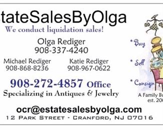 ESBO Business Card - NJ Estate Sale Linden by Estate Sales By Olga