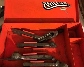 Great vintage set of Williams cutting tools in original metal case. Many other vintage tools.