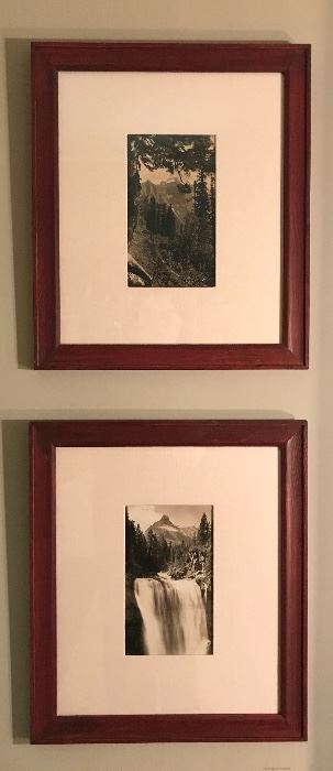 Pair of sepia photographs, circa 1900, of Glacier Park