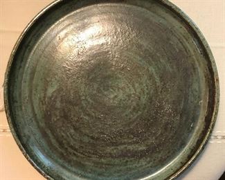 McCarty Pottery vintage “Delta Green” glazed bowl signed “Merigold, Mississippi, written out - RARE - 