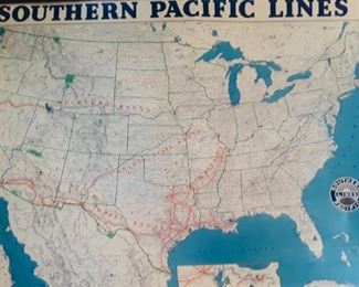 Southern Pacific Lines Map 1952, never opened. This is the first look