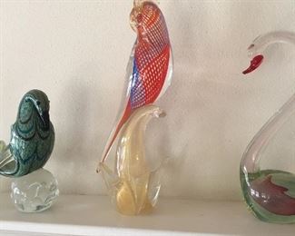 Large Murano Art Glass Parrot