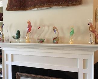 Murano Art Glass Swans, Parrots, Cockatoo, Swans, Bird, 