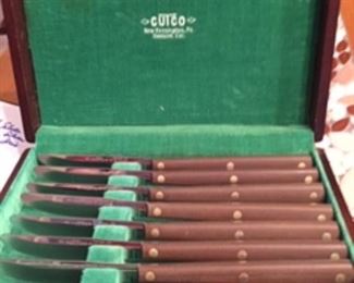 CutCo Premier Knives -USA  1950's in a wooden box  each number