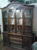 China Cabinet with hutch. Part of dining room set.