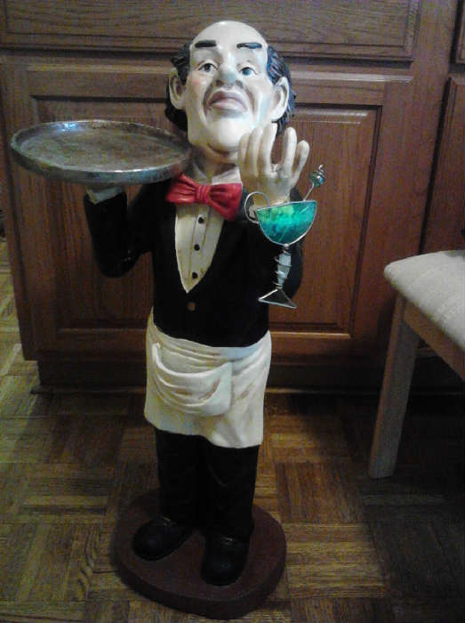 2 1/2 feet tall with serving tray