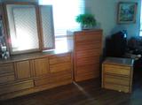 Three Piece Bedroom Set - Dresser w/ mirror, Chest of Drawers & Night Stand