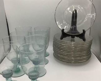 Depression Glass Plates & Tinted Glasses https://ctbids.com/#!/description/share/157162