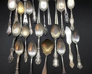 Collection of Sterling Silver Spoons and Butter Knife https://ctbids.com/#!/description/share/157197