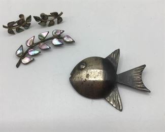 Sterling Silver Brooch/Pins and Earrings https://ctbids.com/#!/description/share/157240