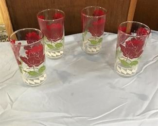 Antique Glasses with Roses
