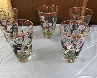Antique Glasses with Circus Pictures