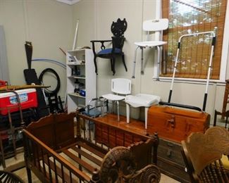 Trunks, cedar chests and Medical items