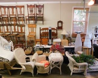 More wicker, chairs, and lamps