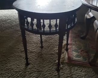 Antique round end table
