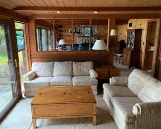 Rustic Mexican Pine Tables, Sofa and matching Loveseat