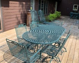 Green Wrought Iron Patio Set