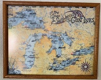 Great Lakes Shipwrecks framed picture