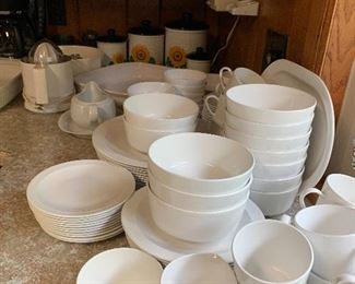 Set of White everyday dishes