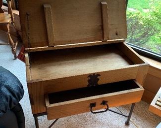 Rustic Mexican Pine end table - cool compartments