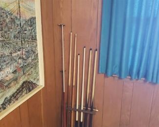 Pool cues and items
