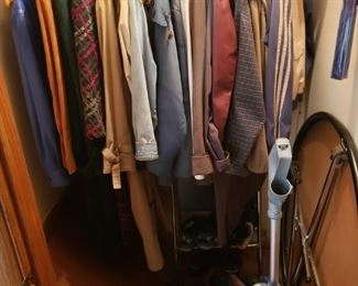 Card table, vacuum, coats