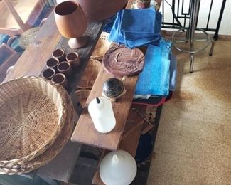 Many teak dishes