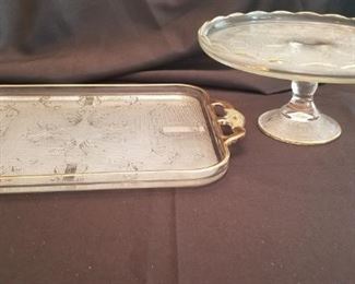 Glass Tray and Cake Stand https://ctbids.com/#!/description/share/156337