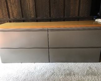 PROFESSIONAL LEGAL FILING CABINET WITH SOLID MAPLE TOP.