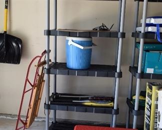 Igloo Cooler, Sled, Baseball Bats, Drink Cooler