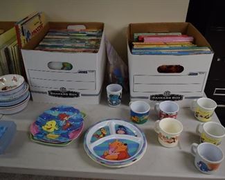Children's Disney Dishes, Cups, & Books