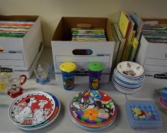 Children's Disney Dishes, Cups, & Books
