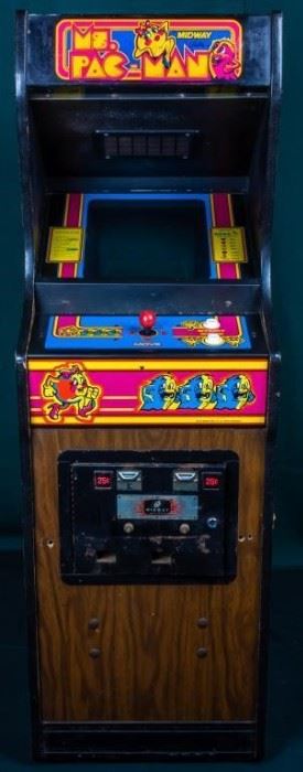 Lot 296 - Vintage Cabaret Ms. Pac-Man Coin-Op Arcade Game