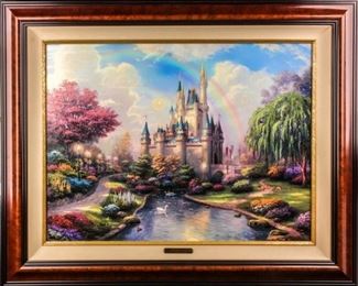 Lot 398 - Art Disney Cinderella’s Castle Thomas Kinkade