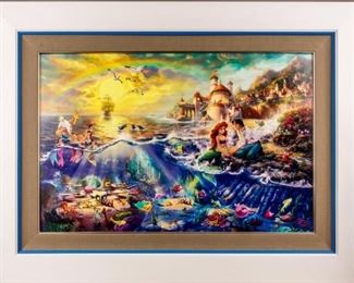 Lot 236 - Art Disney The Little Mermaid Thomas Kinkade COA