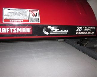 Craftsman EZ Steer Snowblower Electric Start 26" Clearing Width
