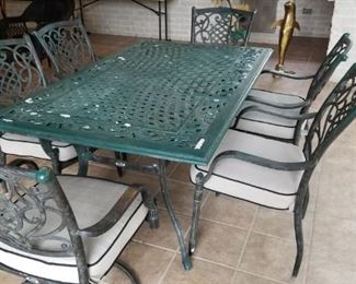 patio table and 6 chairs