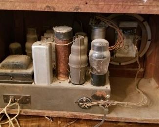 inside of antique radio